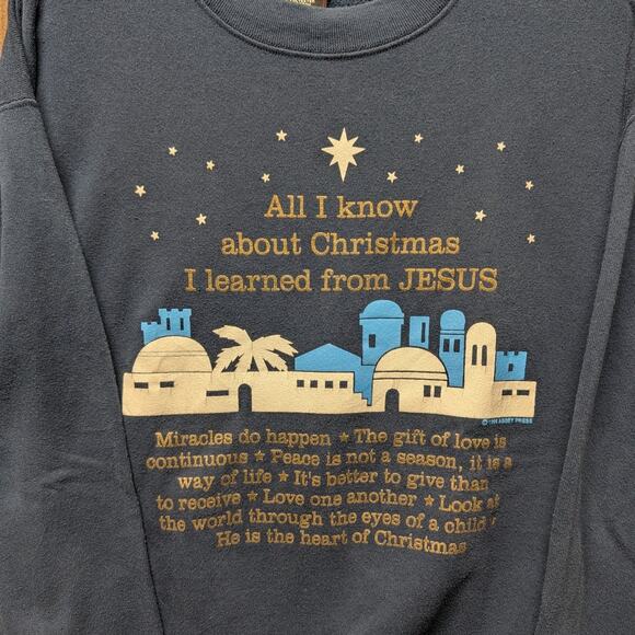 1995 Jesus Christmas Crewneck Sweatshirt - Picture 3 of 5